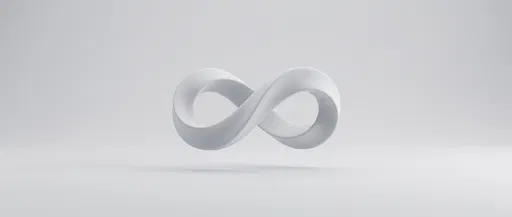 Minimalist White 3D Infinity Loop