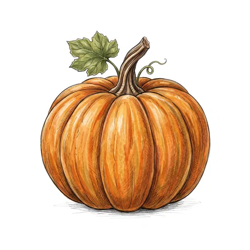 Hand-Drawn Orange Pumpkin Illustration