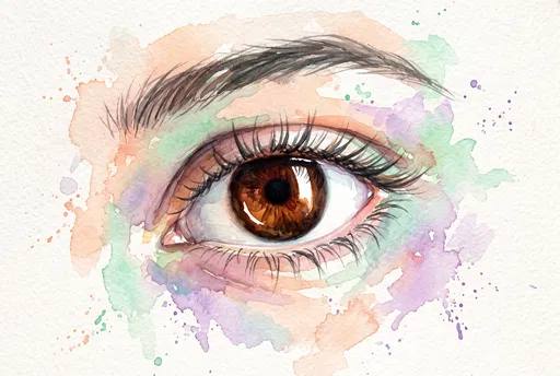 Expressive Watercolor Painting of a Brown Eye