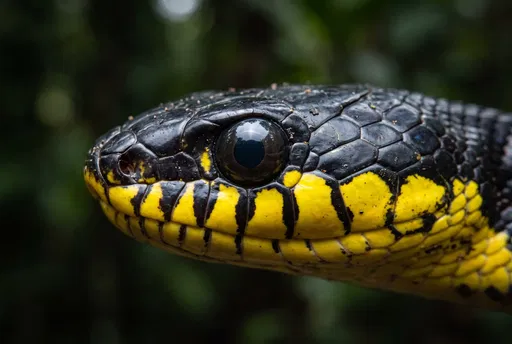 Macro Close-Up of Mangrove Snake Head