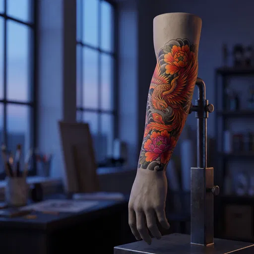 Tattooed Mannequin Forearm on Stand