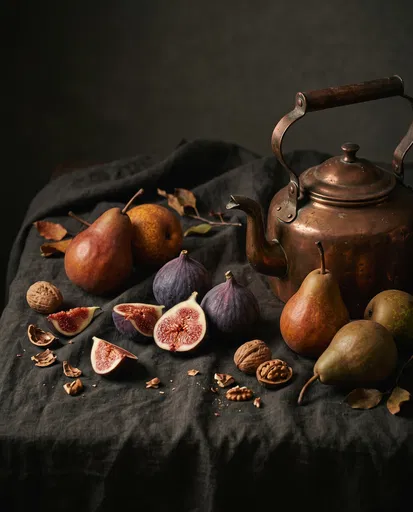Autumn Still Life With Copper Kettle