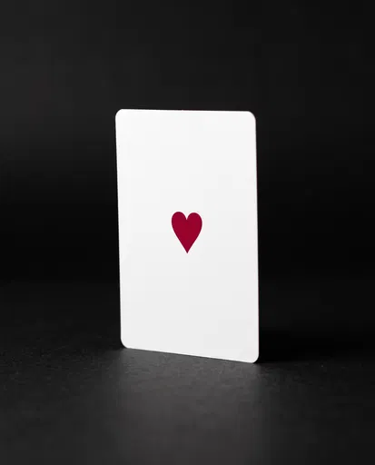 Minimalist White Playing Card With Heart