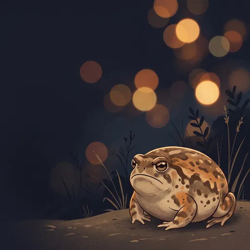 Illustrated Rain Frog at Night