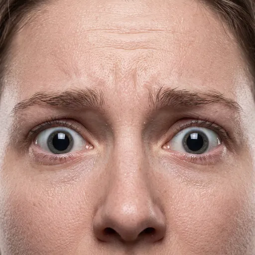 Macro Close-Up of Terrified Eyes