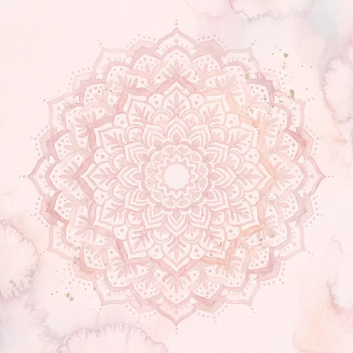 Blush Pink Watercolor Mandala Background