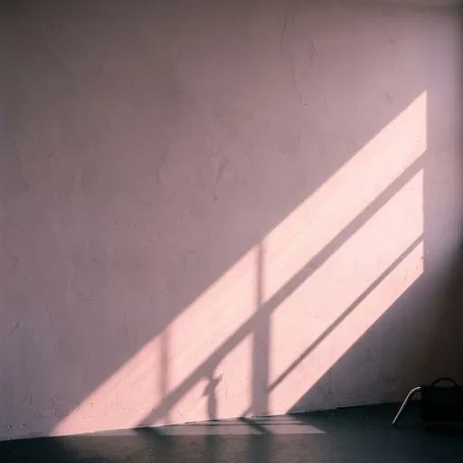 Blush Wall With Diagonal Window Light