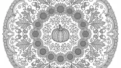 Autumn Harvest Mandala Coloring Page