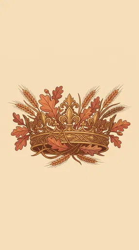 Ornate Golden Crown With Oak Leaves