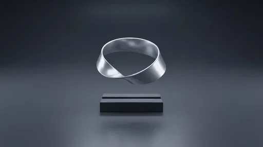 Silver Mobius Strip Above Equals Pedestal