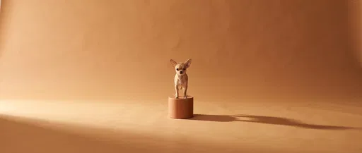 Tiny Chihuahua on Terracotta Pedestal