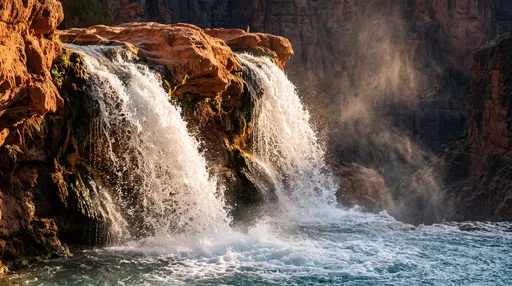 Twin Desert Waterfall at Golden Hour