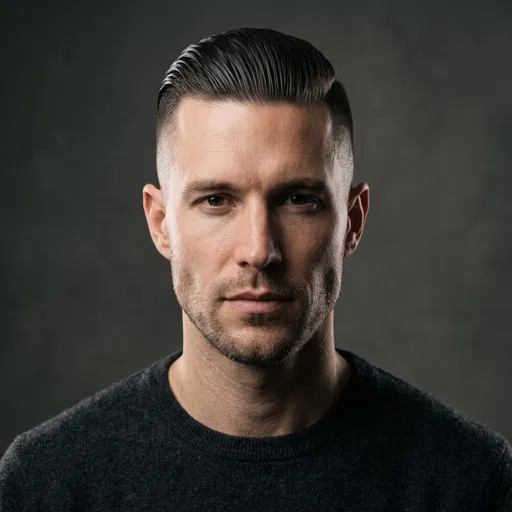 Studio Portrait of Man With Undercut