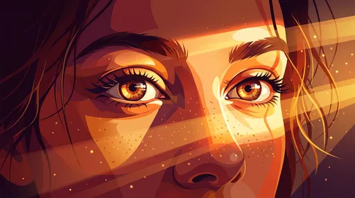 Golden Light Over Brown Eyes Illustration
