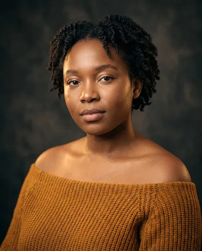 Studio Portrait of Young Black Woman