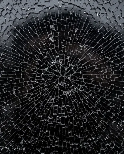 Shattered Black Glass Spiderweb Texture
