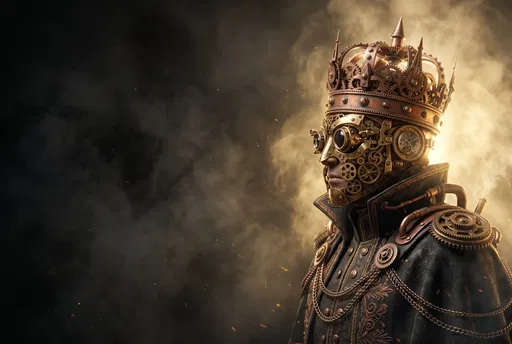 Steampunk King in Brass Gearwork Mask