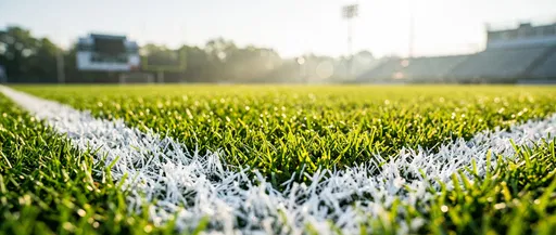 Ground-Level Stadium Turf With White Line