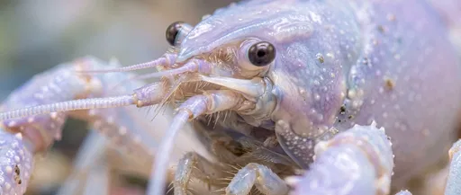 Macro Pastel Blue Freshwater Crayfish Portrait