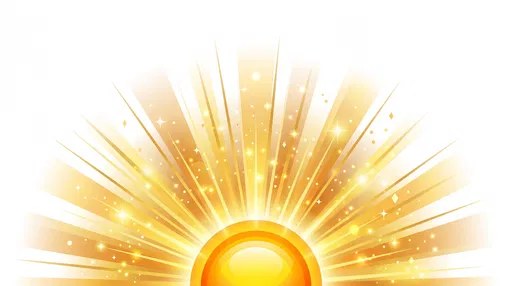 Golden Sunburst Illustration on White Background