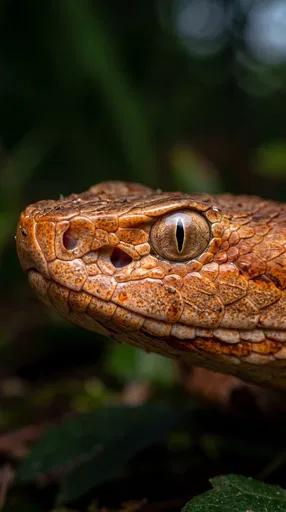 Macro Profile of Copperhead Snake Head