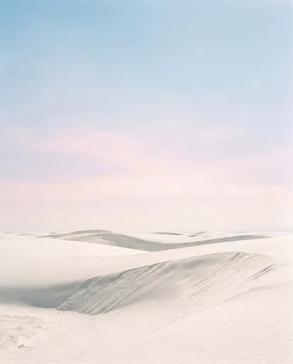 Minimalist White Gypsum Sand Dunes