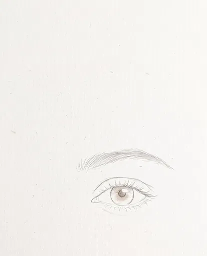 Minimalist Graphite Sketch of Human Eye