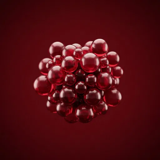 Glossy Ruby Red Sphere Cluster