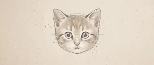 Pencil Sketch of Kitten Head