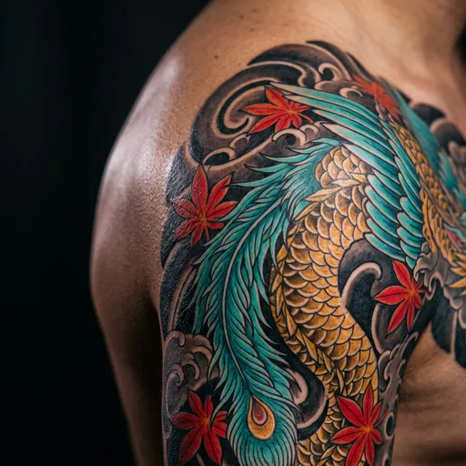 Japanese Irezumi Shoulder Tattoo Close-Up