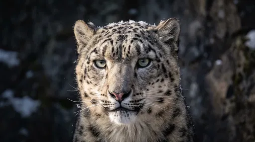 Close-Up Portrait of Snow Leopard