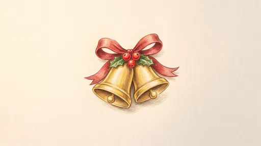 Colored Pencil Christmas Bells Illustration