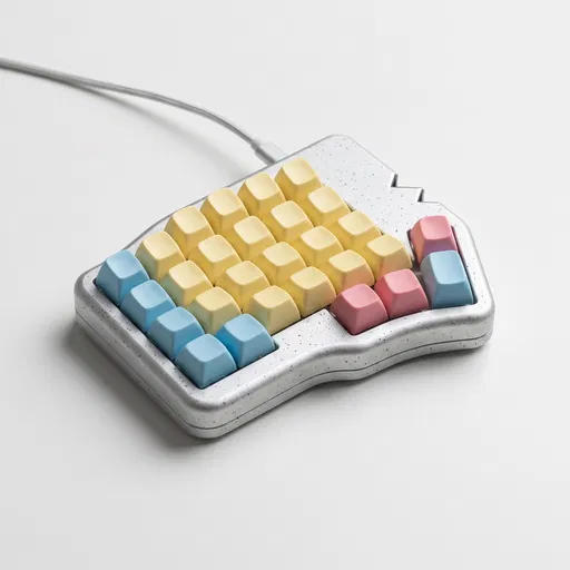 Ergonomic Split Keyboard With Pastel Keycaps