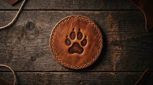 Rustic Leather Coaster With Paw Print