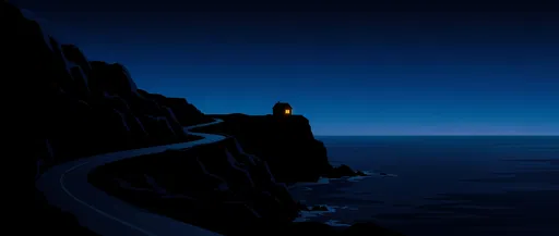 Minimalist Coastal Road and Cliff House