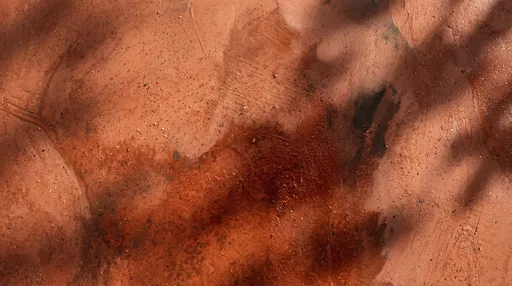 Damp Terracotta Microcement Texture with Shadows