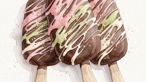 Watercolor Chocolate Ice Cream Bars