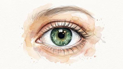 Watercolor Sketch of Emerald Green Eye