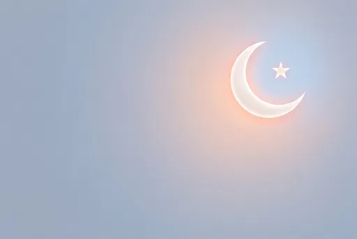 Minimalist Glowing Crescent Moon and Star Background
