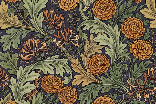 Arts and Crafts Botanical Floral Pattern