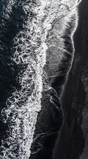 Aerial View of Black Sand Beach