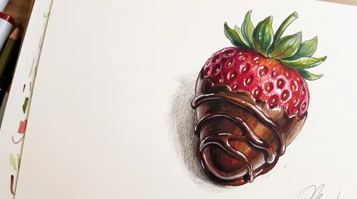 Chocolate Dipped Strawberry Marker Drawing