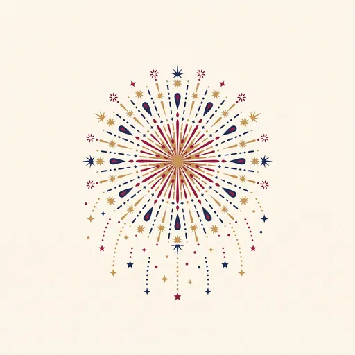 Stylized Patriotic Firework Graphic Illustration