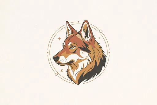 Minimalist Wolfdog Head Emblem Illustration