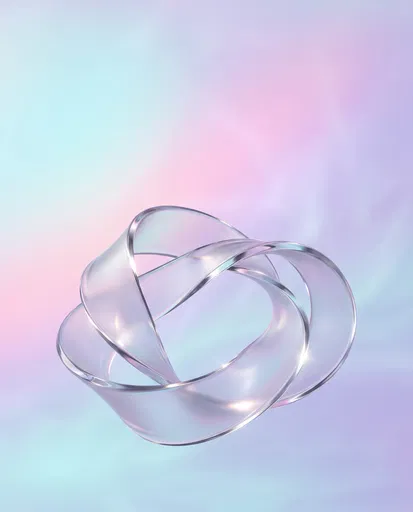 Abstract Frosted Glass Twisted Ribbon