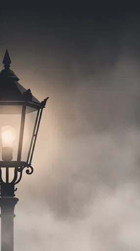 Glowing Vintage Streetlamp in Evening Fog
