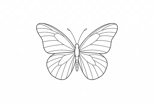 Minimalist Black Line Art Butterfly Outline