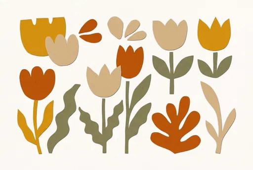 Mid-Century Modern Paper Cutout Flowers