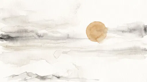 Minimalist Ochre Sun Watercolor Background