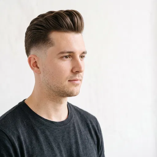 Man With Pompadour And Taper Fade